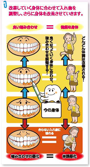 体に合わせて入れ歯を調整