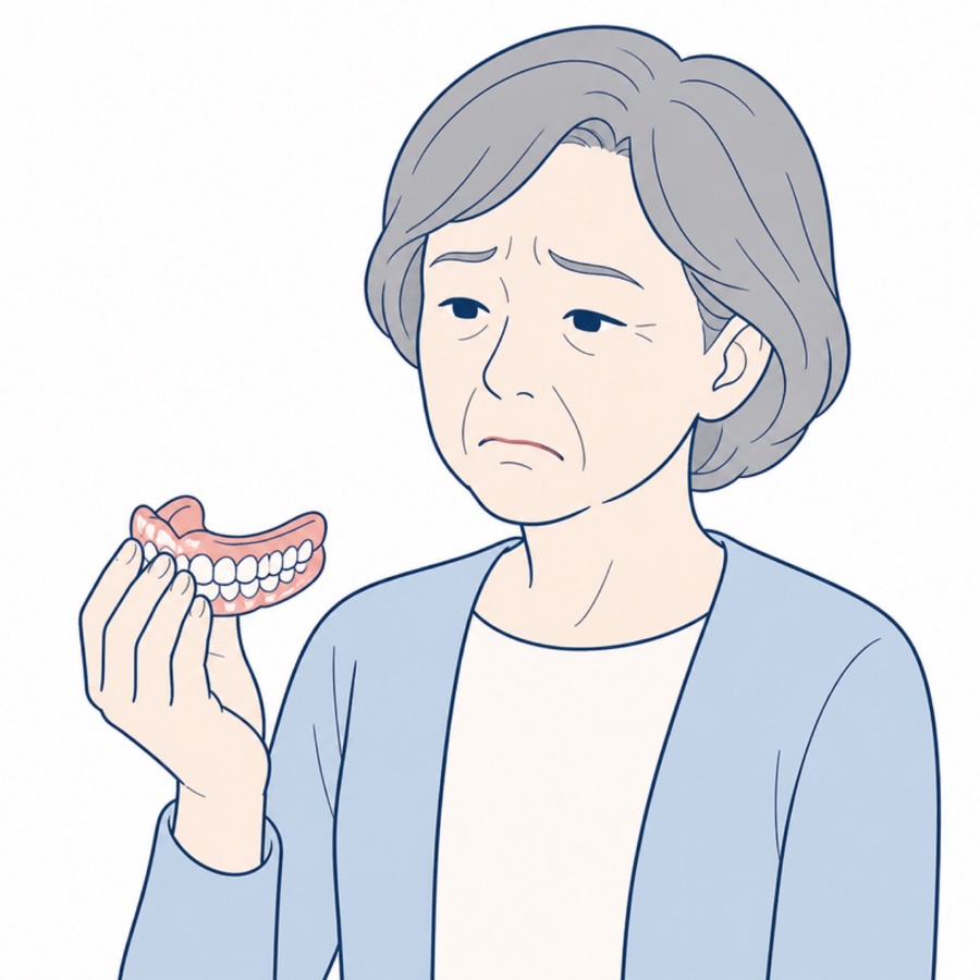 今の入れ歯に満足できない女性