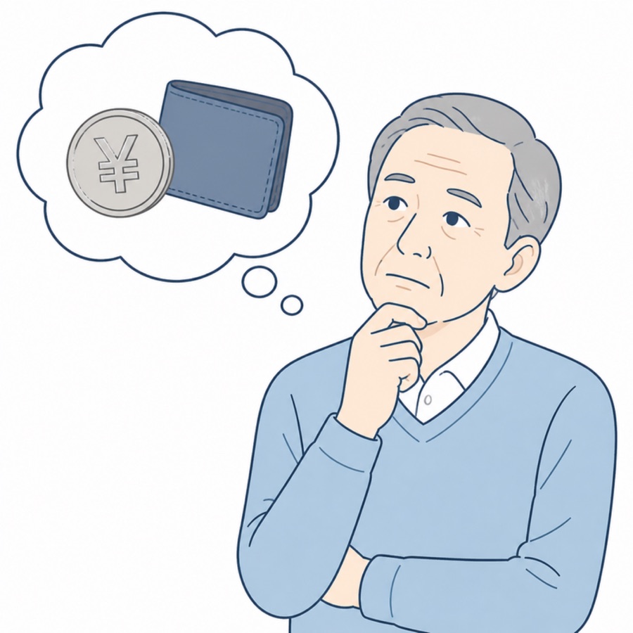 費用を考える男性
