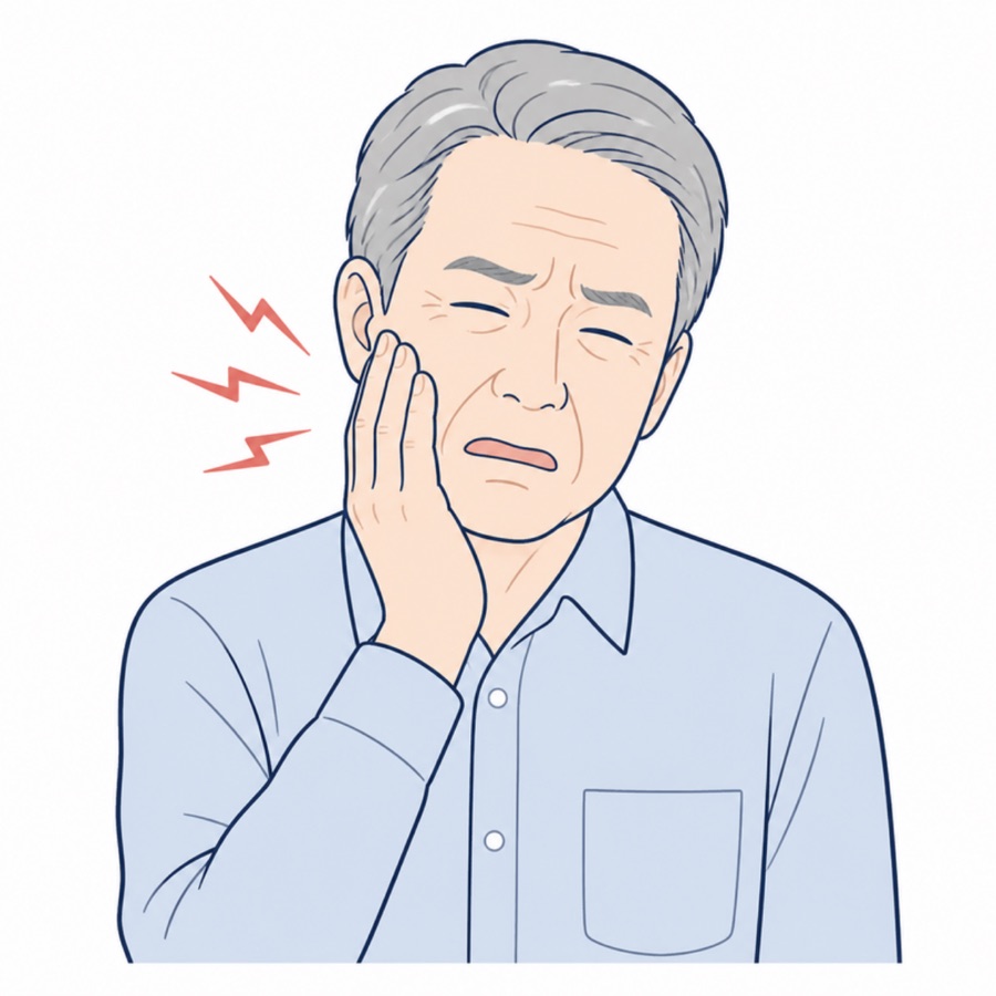 保険の入れ歯で痛みが残る様子