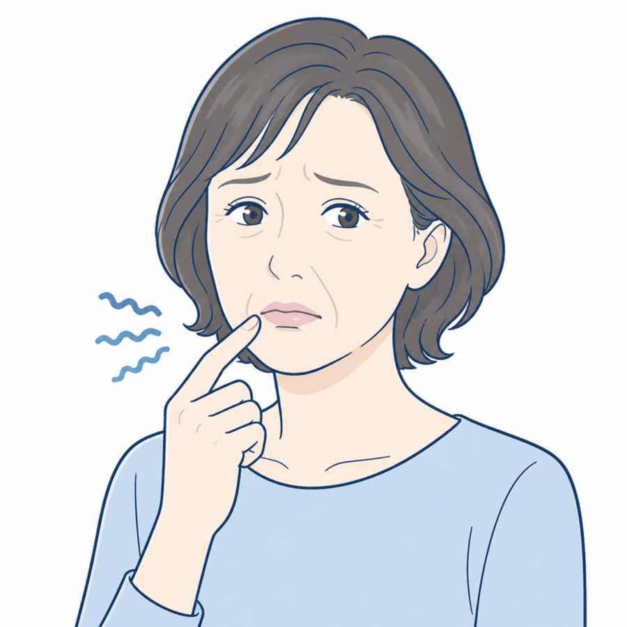 入れ歯の違和感が気になる様子